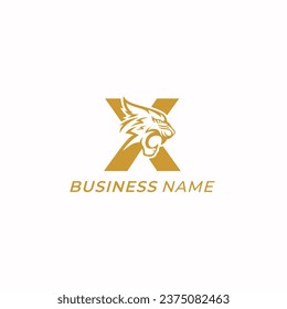 design logo creative letter X and tiger