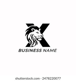 design logo creative letter x and lion head