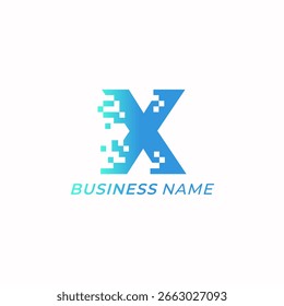 design logotipo criativo letra X e pixel