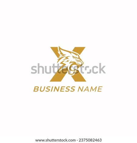design logo creative letter X and tiger