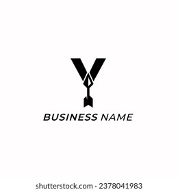 design logo creative letter Y and arrow