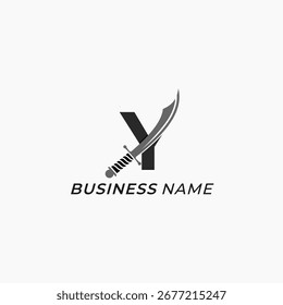 design logo creative letter Y and sword