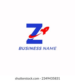 design logo creative letter Z and rocket launch