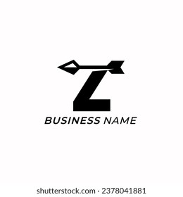 design logo creative letter Z and archer