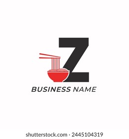 design logo creative letter Z and noodle