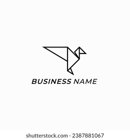 design logo creative line aorigami bird