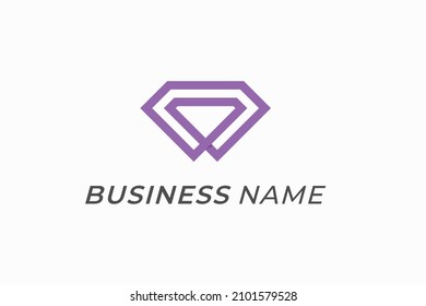 design logo creative line diamond
