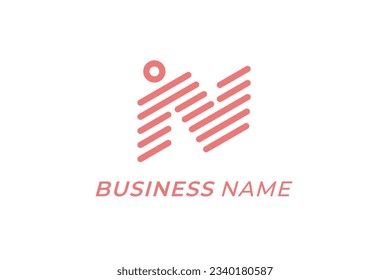logotipo de diseño línea creativa y letra N