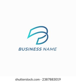 design logo creative line and letter B