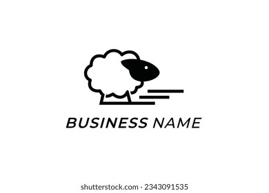 design logo creative line sheep