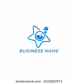 design logo creative line star and bubble