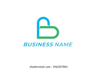 design logo creative lock and love