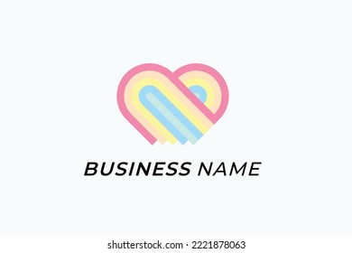 logo de diseño amor creativo y arcoiris