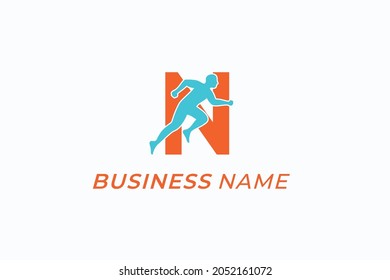 design logo creative marathon and letter N