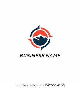 design logo creative mountain and compass