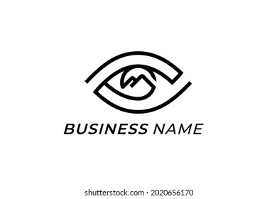 design logo creative mountain and eye