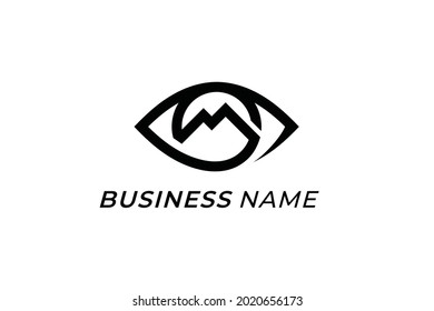 design logo creative mountain and eye