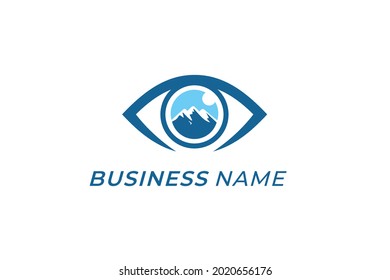 design logo creative mountain and eye