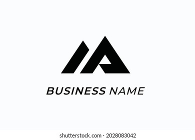 design logo creative mountain and letter M