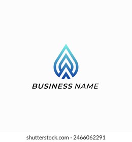 design logo creative mountain and water drop