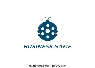 design logo creative movie and bug