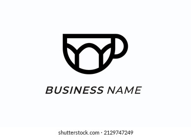 design logo creative mug and outline