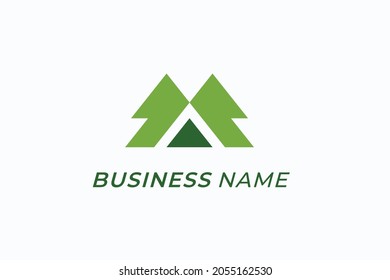 design logo creative negative space pine tree