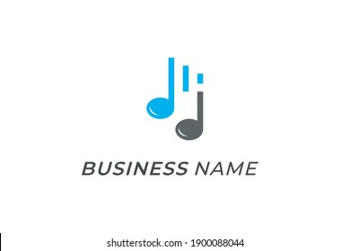 design logo creative note music and play