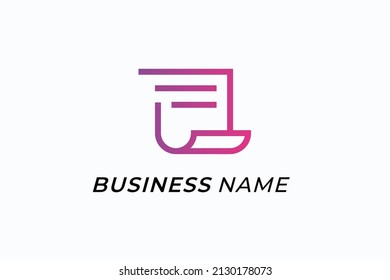 design logo creative note paper and wings