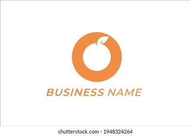 design logo creative orange and letter O