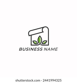 design logo creative paper and leaf