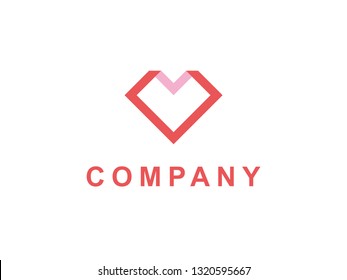 design logo creative paper and love