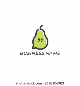 design logo creative pear fruit and text symbol
