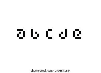 design logo creative pixel font set