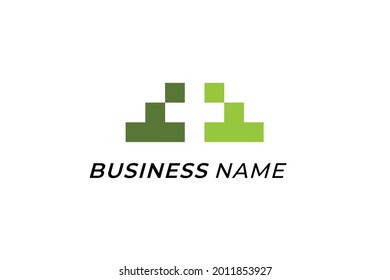 design logo creative pixel and plus