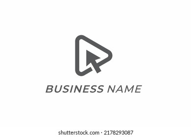design logo creative play video and arrow