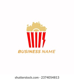 design logo creative popcorn and camera