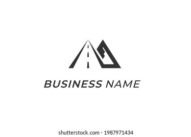design logo creative road and mountain