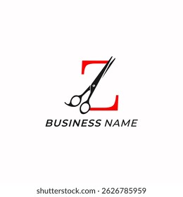 design logo creative scissors and letter Z
