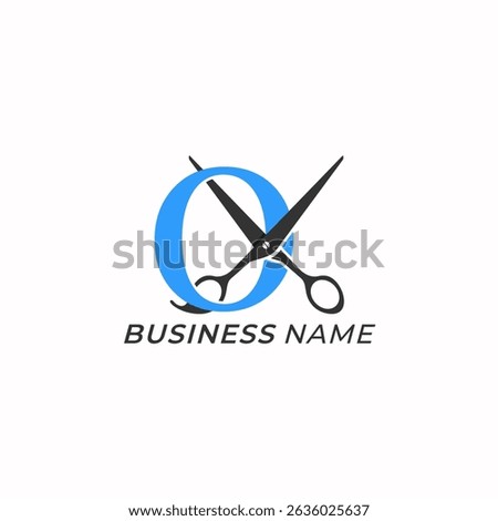 design logo creative scissors and letter O