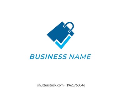 design logo creative shopping bag and check