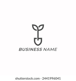 Design Logo Kreative Schaufel und Blatt