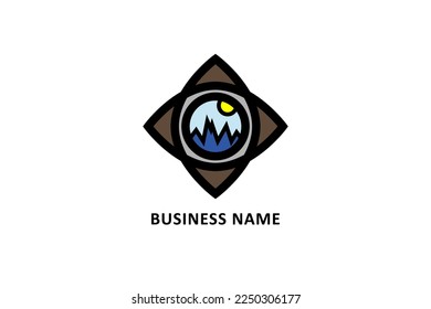 Design logo creative shutter view camera photo