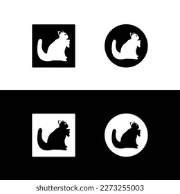  Design logo creative square cat . Circle cat icon