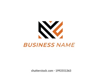 design logo creative square and letter M