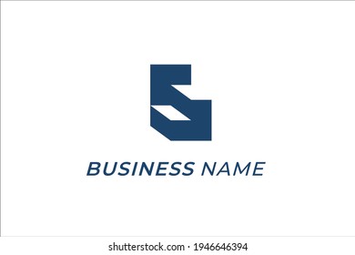 design logo creative stairs and letter S