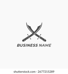 Logotipo de diseño Creative Swords Cross