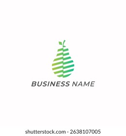 design logo creative tech and pear fruit
