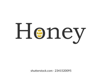 logotipo de diseño texto creativo miel