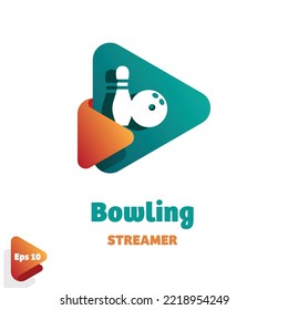 Design logo creative triangle and bowling